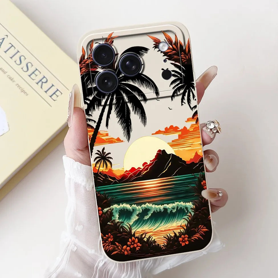 For iPhone 17 Pro Case Silicone Luxury Flowers Cute Kawaii Funny Painted Cover For iP 17 Pro Phone Case A3256 A3522 A3523 A3524