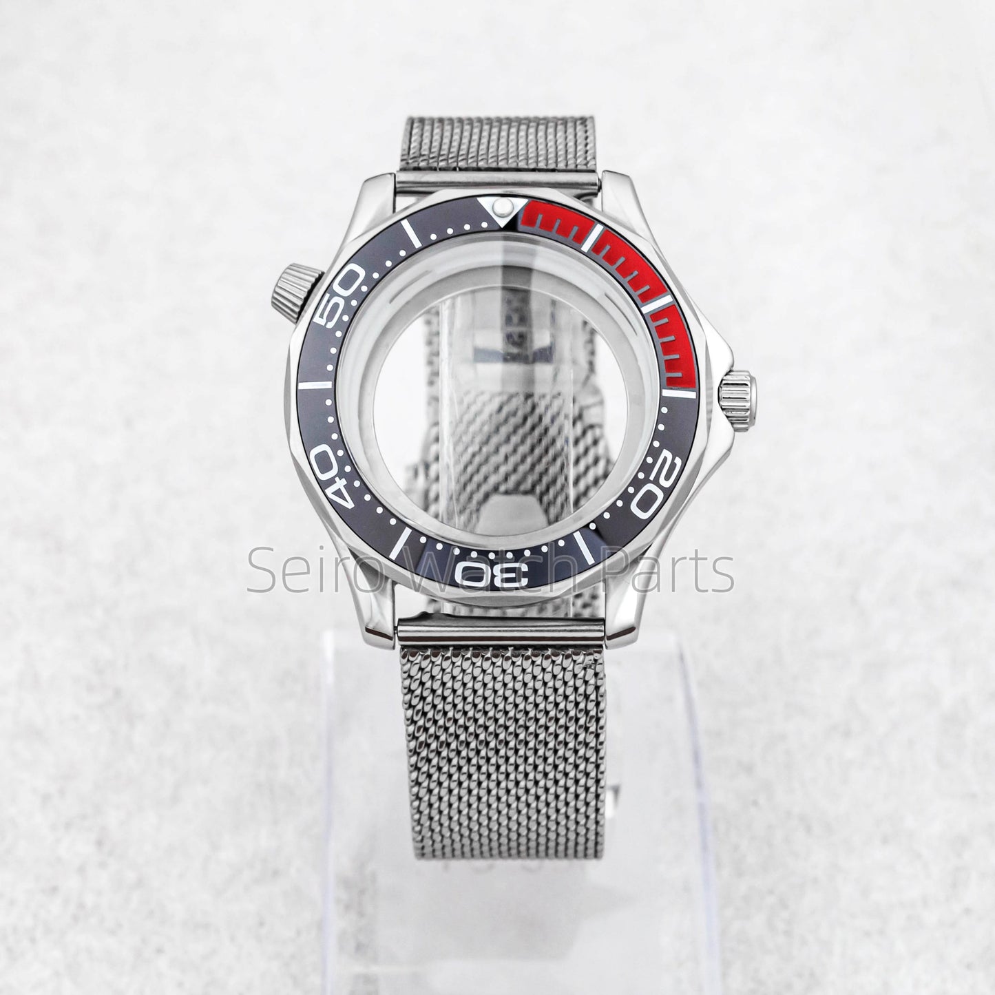 NH35 Case Dial Mesh Strap Bracelet for Seamaster 300 Watches Men Stainless Steel 10ATM Waterproof 41mm Case fit NH35/36 Movement