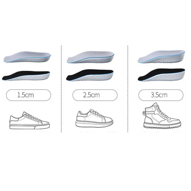 Height Increase Insoles Men Women Shoes Flat Feet Arch Support Orthopedic Insoles Sneakers Heel Lift Memory Foam Soft Shoe Pads