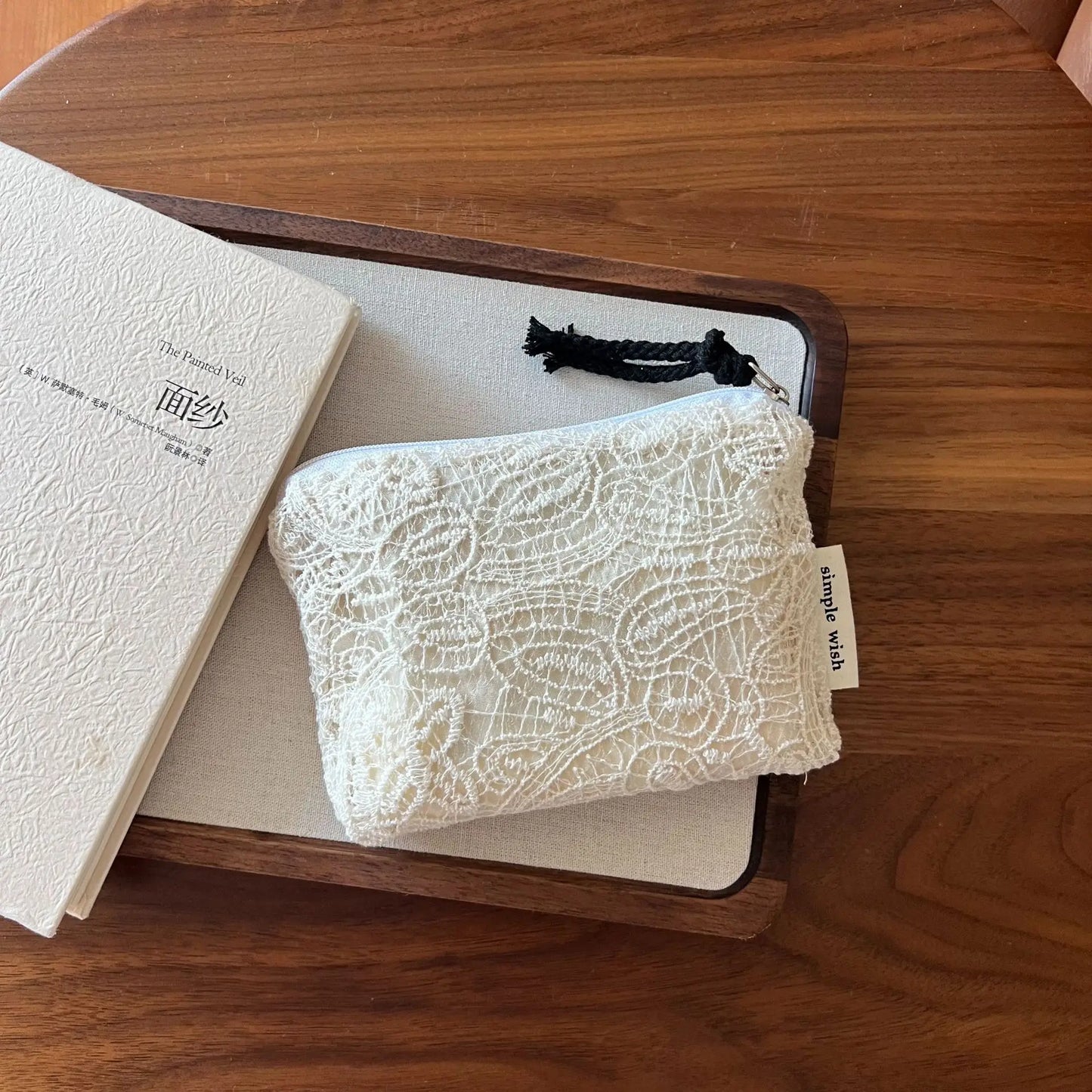 Retro Lace Embroidery Mini Makeup Bag Zipper Coin Purse Coins Wallet Small Cosmetics Organizer Sanitary Pad Pouch Card Holders