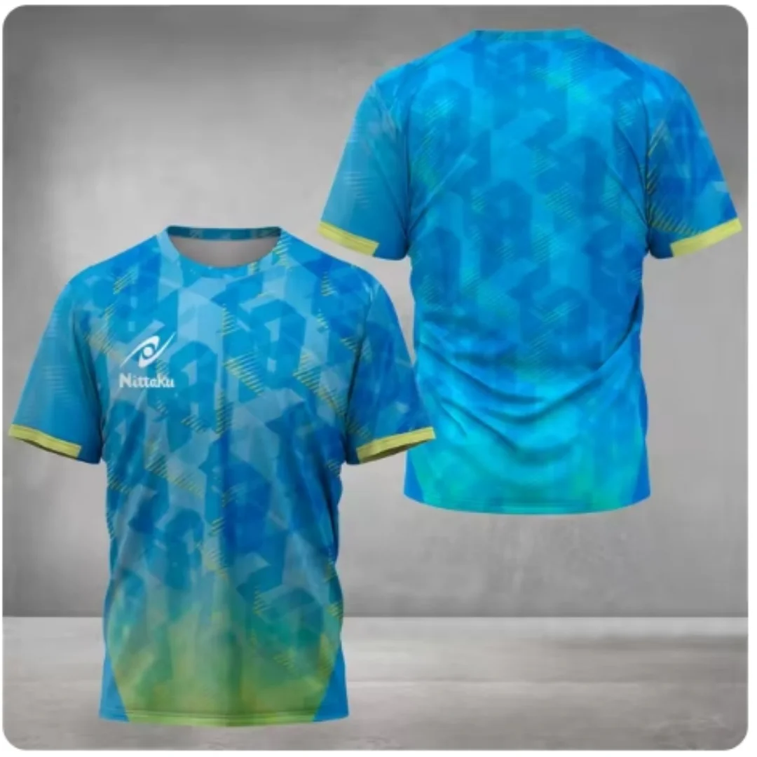 Nittaku Table Tennis T-shirt Victory Light Color Printed Men's Summer New Sports T-shirt Training Quick Drying T-shirt