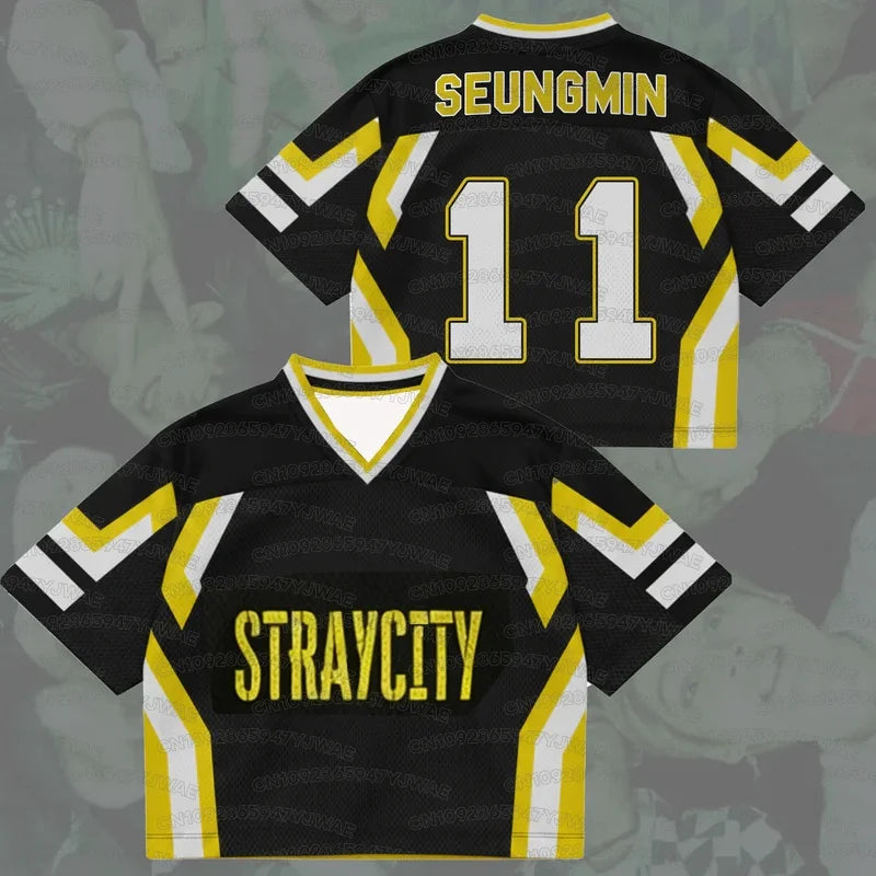 Summer Men's Women's Short SLeeve Stray City 2026 Concert World Tour Mixed Mesh Jersey Kpop Fans FELIX T-shirt Tops
