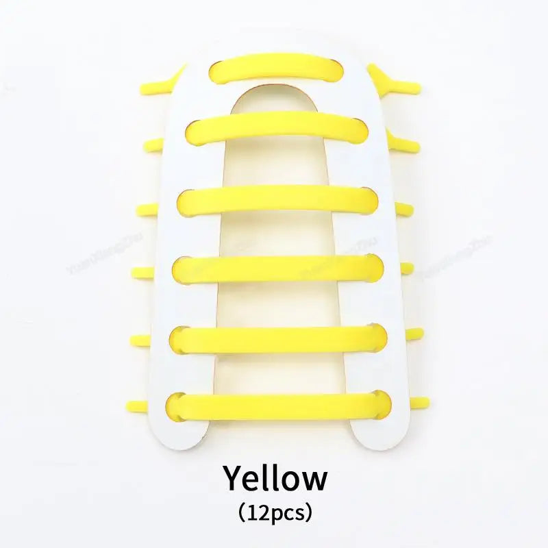 12Pcs Silicone Shoelaces for Shoes Elastic Laces Sneakers No Tie Shoe laces Kids Adult Rubber Shoelace One Size Fits All Shoes