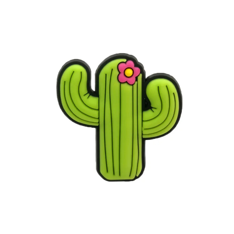 1/25PCS Cactus Shoe Accessories, Dumbbell and Bowling Shoe Charms for Boys, Cross Car Pins for Decoration Sandals