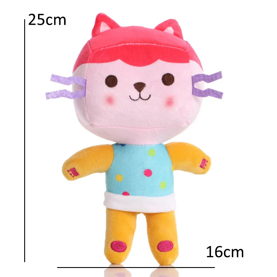 25cm 8Pcs Gabby doll house plush toy cartoon stuffed animal mermaid cat mermaid plush doll children's Christmas gift