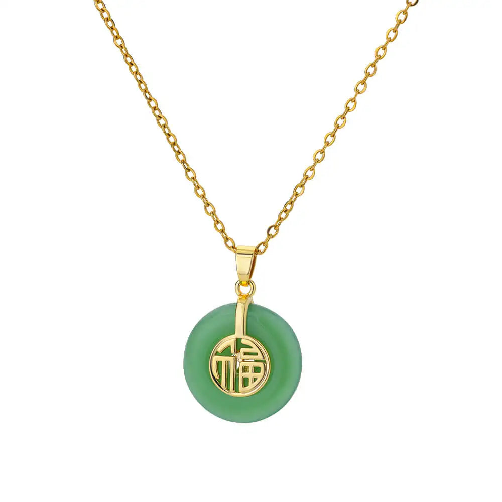 Fashion Stone Opal Oval Necklace For Women Stainless Steel Gold Color Oval Stone Pendant Necklace Wedding Aesthetic Jewelry Gift