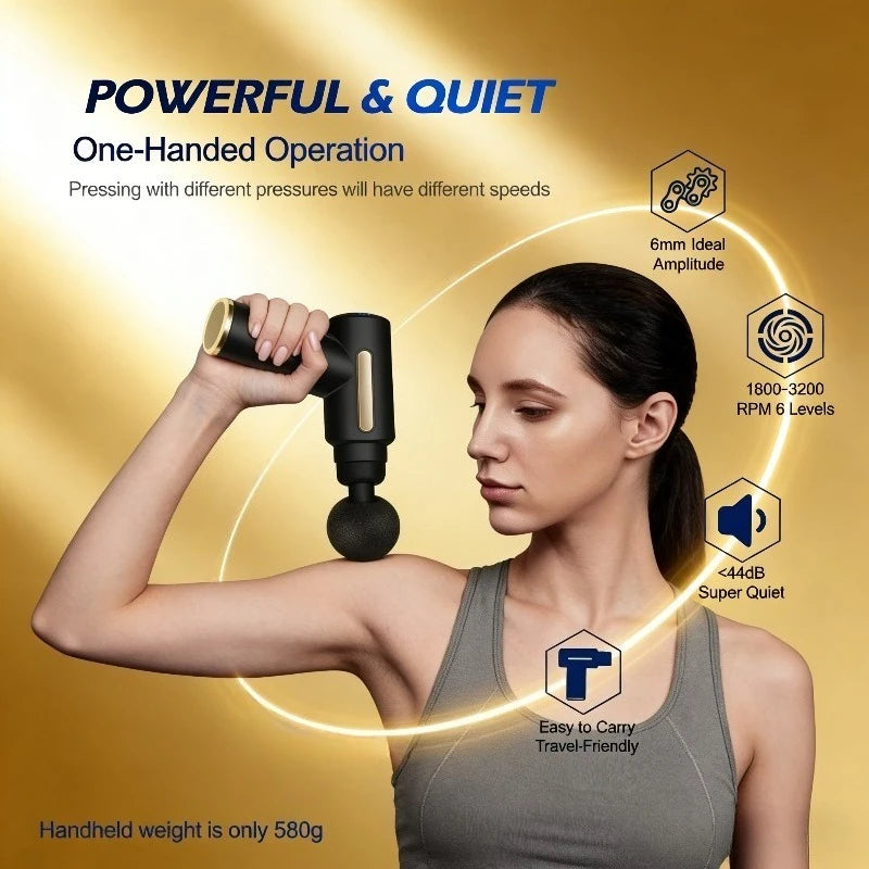 Massage Gun Mini Portable Deep Tissue Percussion Muscle Massager Rechargeable USB Electric Fascia Gun