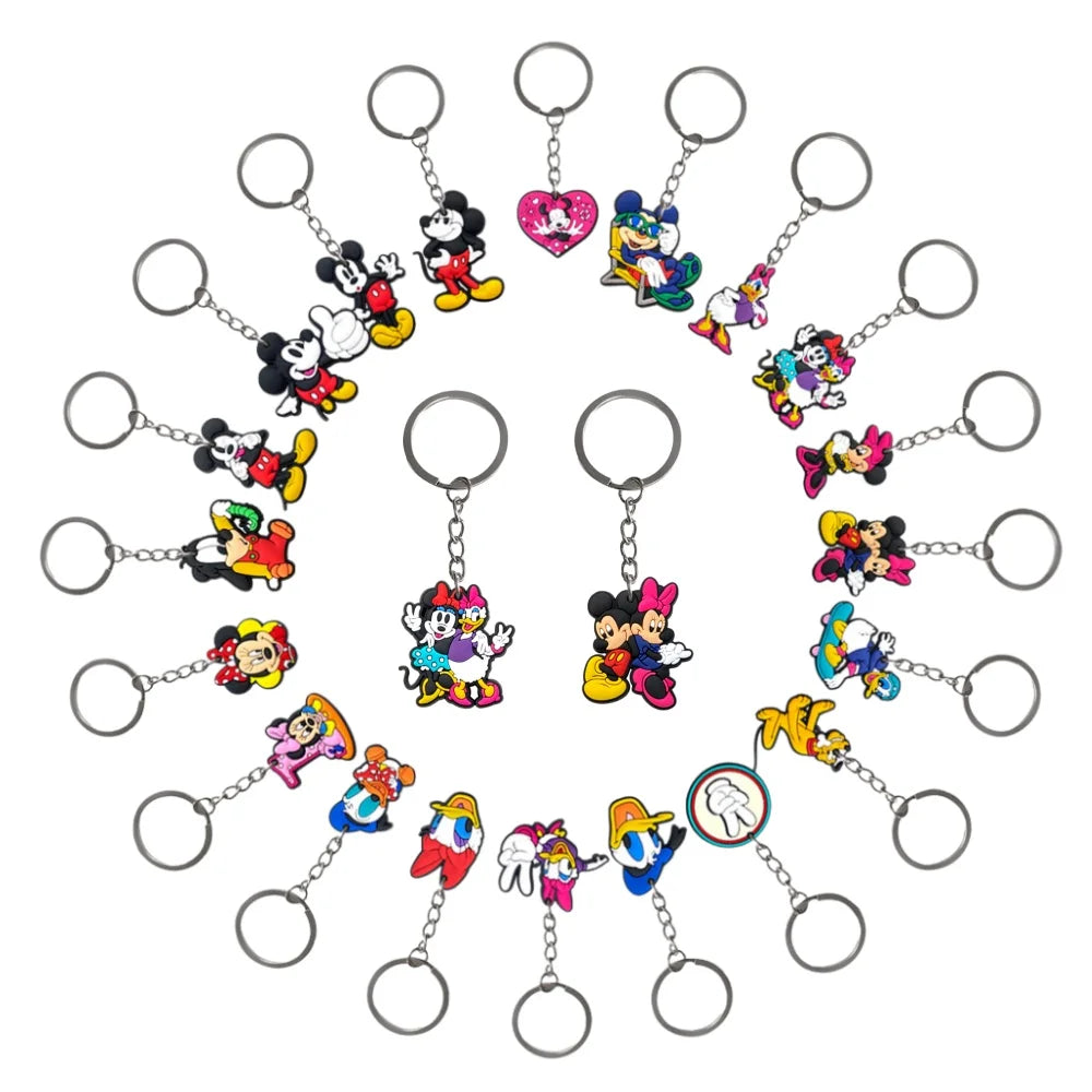 Cute Mickey Minnie Mouse Pendant Keychain Party Gift Giveaway Souvenir Mickey LOVE Valentine's Day Gift Travel Backpack Ornament