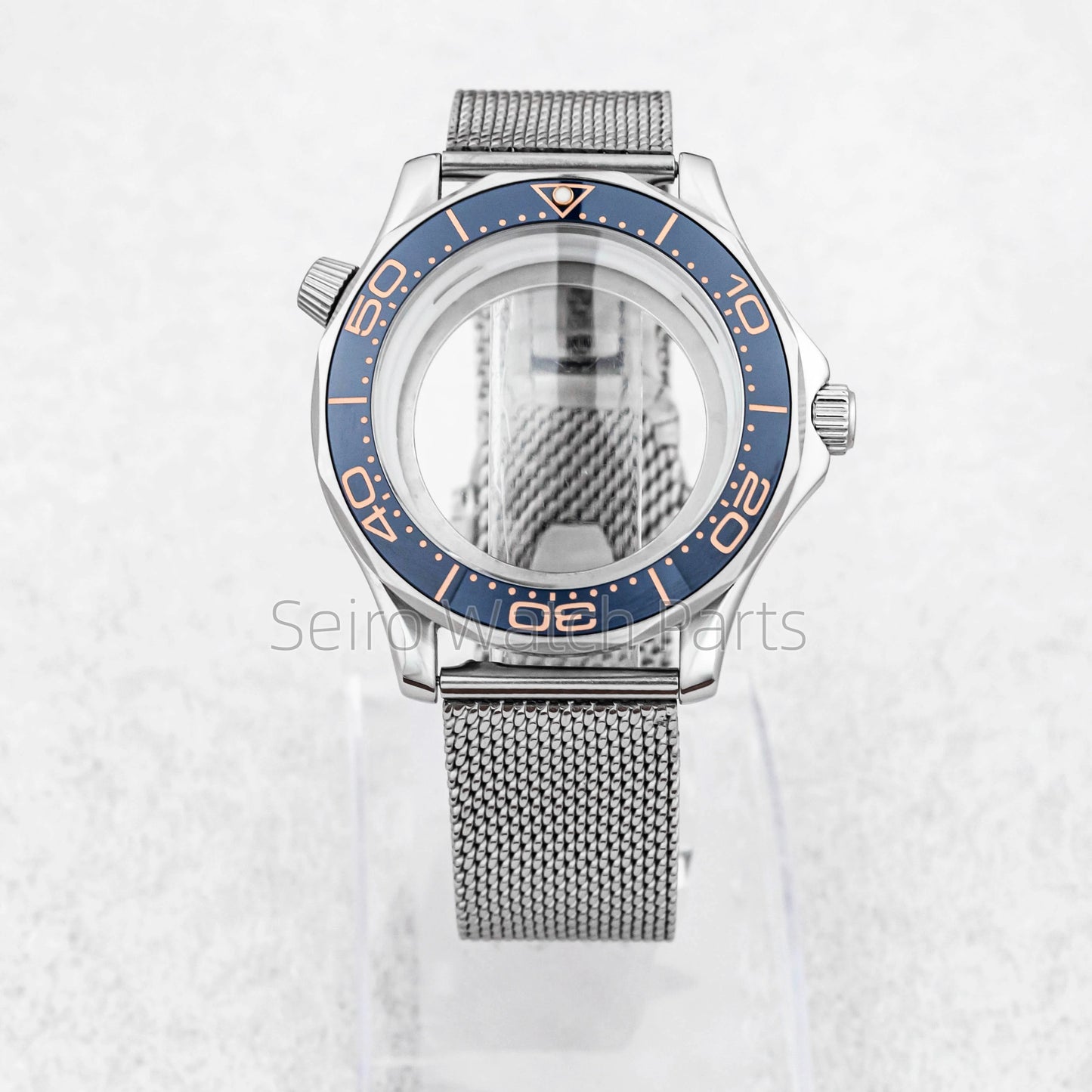 NH35 Case Dial Mesh Strap Bracelet for Seamaster 300 Watches Men Stainless Steel 10ATM Waterproof 41mm Case fit NH35/36 Movement