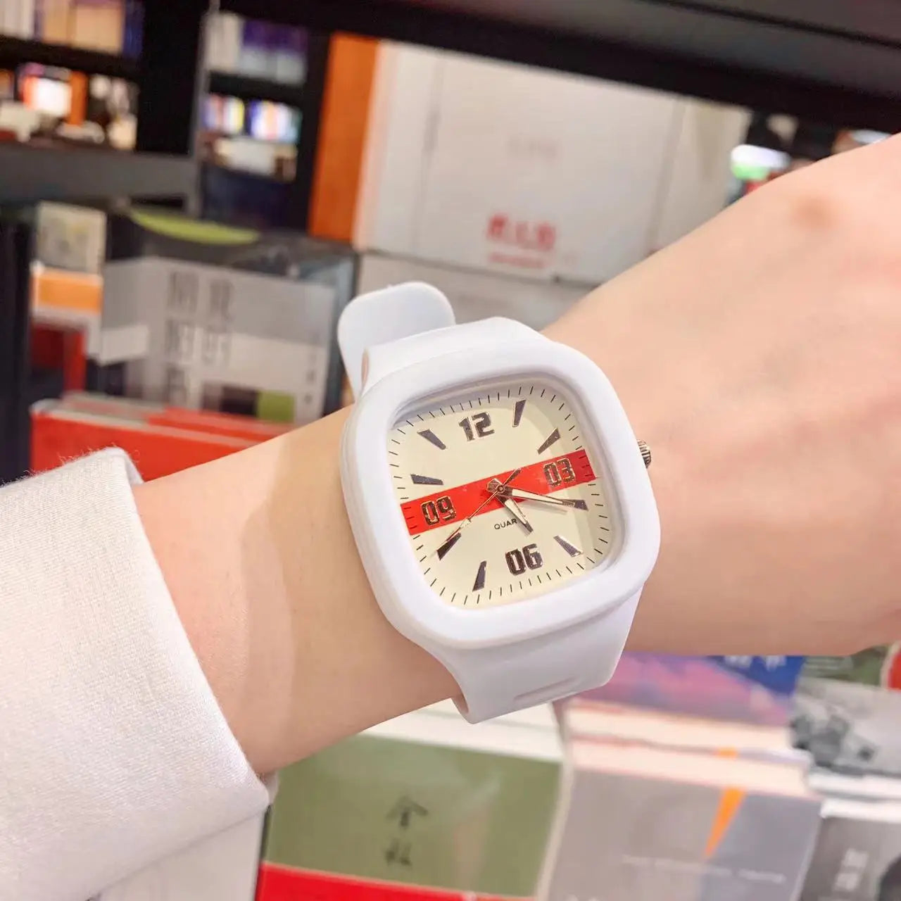 Fashion Women Watches Big Square Ladies Quartz Watch Women's Wristwatch Waterproof Silicone Strap Casual Female Clock Watch