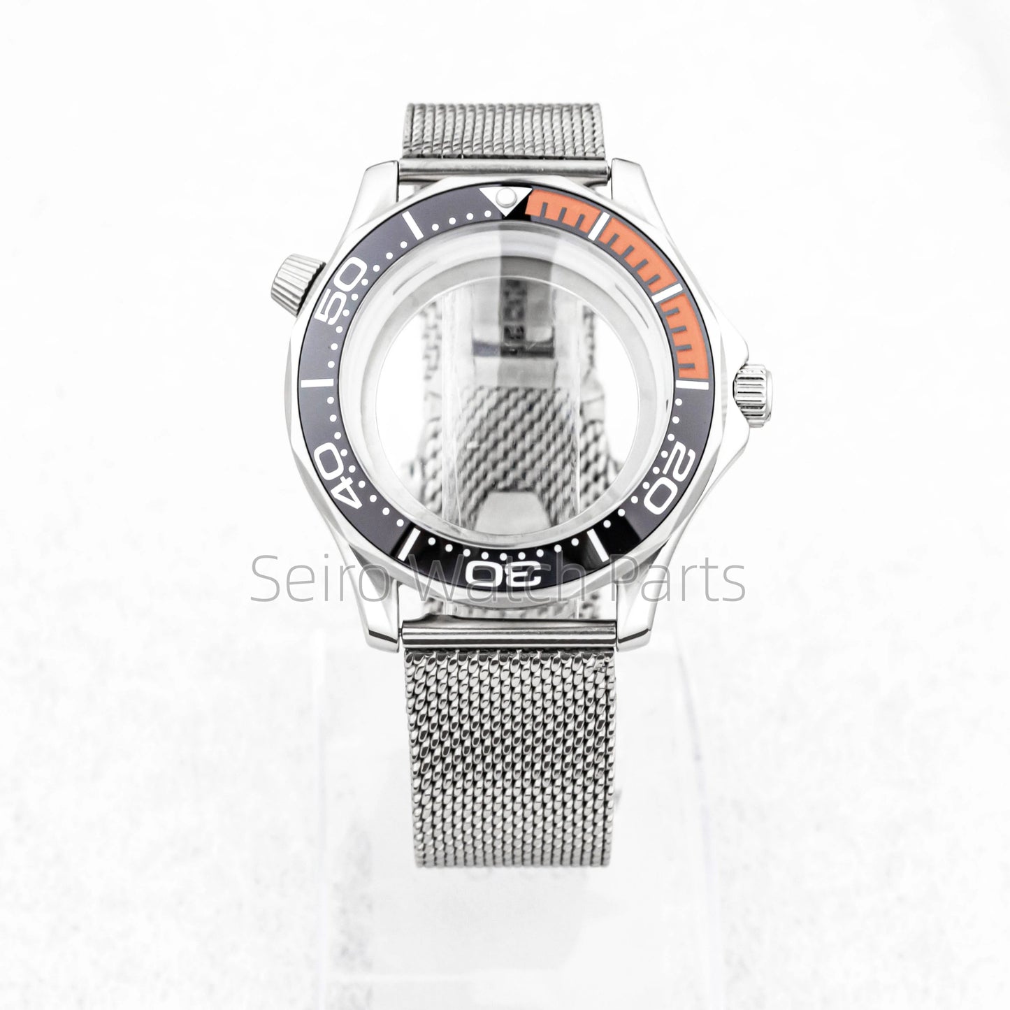 NH35 Case Dial Mesh Strap Bracelet for Seamaster 300 Watches Men Stainless Steel 10ATM Waterproof 41mm Case fit NH35/36 Movement