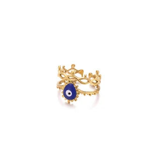 Luxury Zircon Evil Eye Rings For Women Gold Color Lucky Eye Opening Ring Women Trendy Punk Gothic Aesthetic Jewelry Accessories
