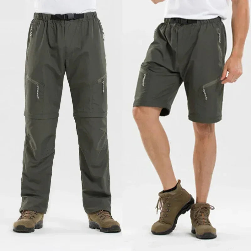Summer Tactical Pants for Men Quick Drying Women Cargo Pants Waterproof Climb Trekking Camp Work Pants Detachable Stretch Shorts