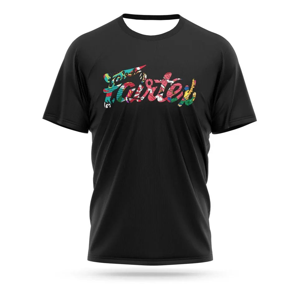Summer New Mens Retro Quick drying Sports T-shirt The Fairtex Wrestling Boxing Enthusiasts Must Have,Breathable Sweat Absorbing