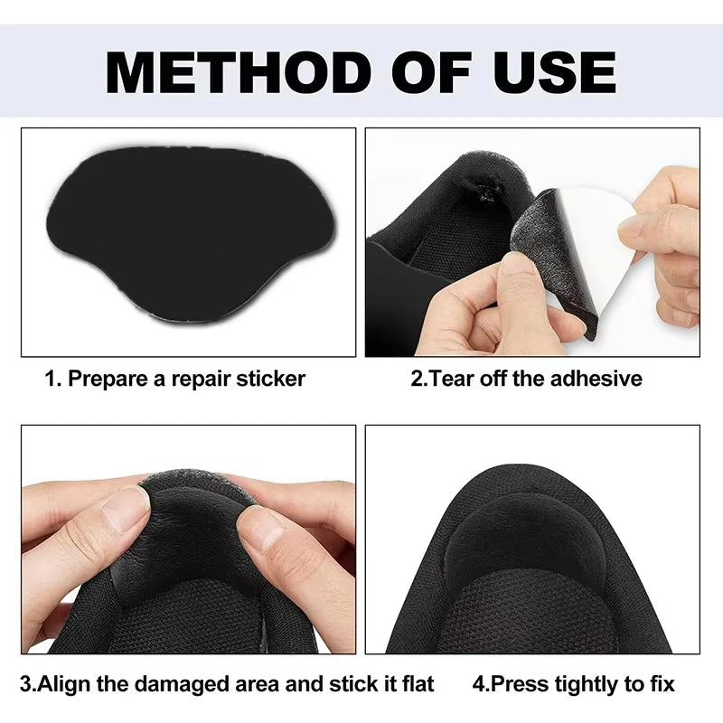 6pcs Shoe Repair Stickers Fabric Heel Protector Anti-Wear Repair Holes Self-adhesive Patches Insoles Pad Foot Care Insert
