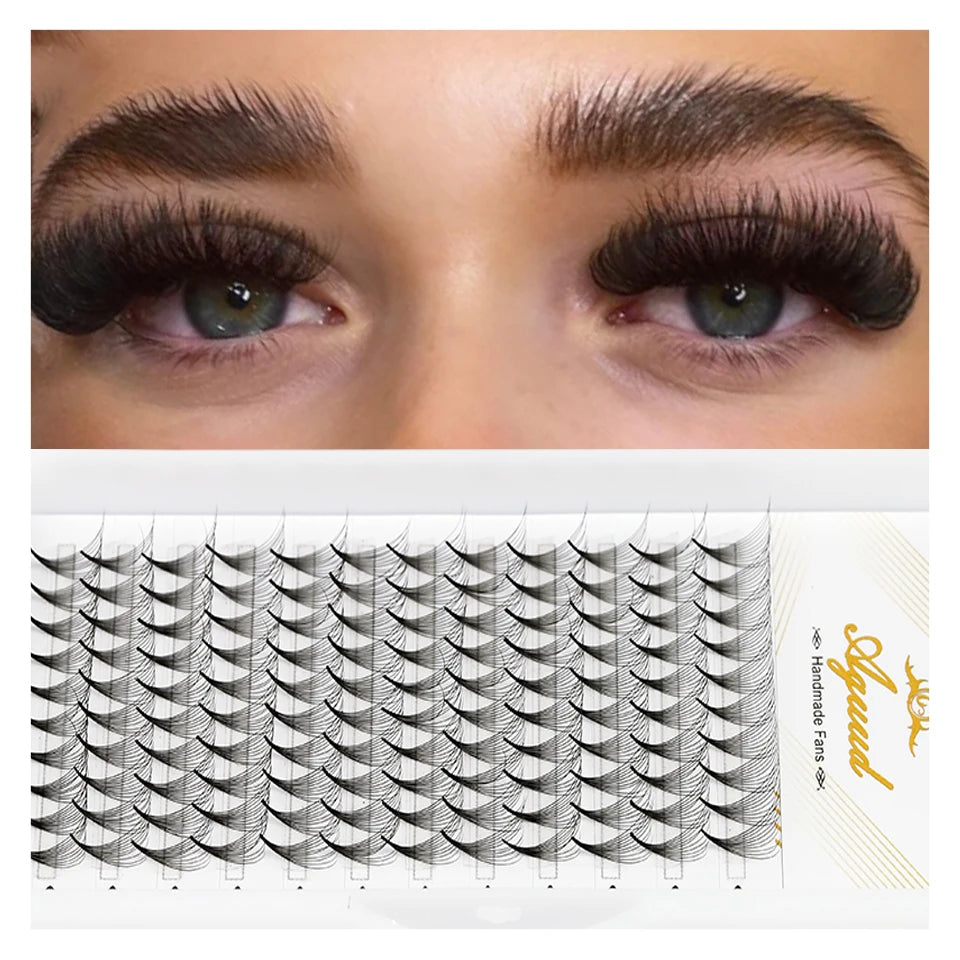 AGUUD Sharp Narrow Stem Premade Fans Eyelash Thin Pointy Base Russian Volume Fans Lash Premade Volume Fans Lashes Makeup Cilios