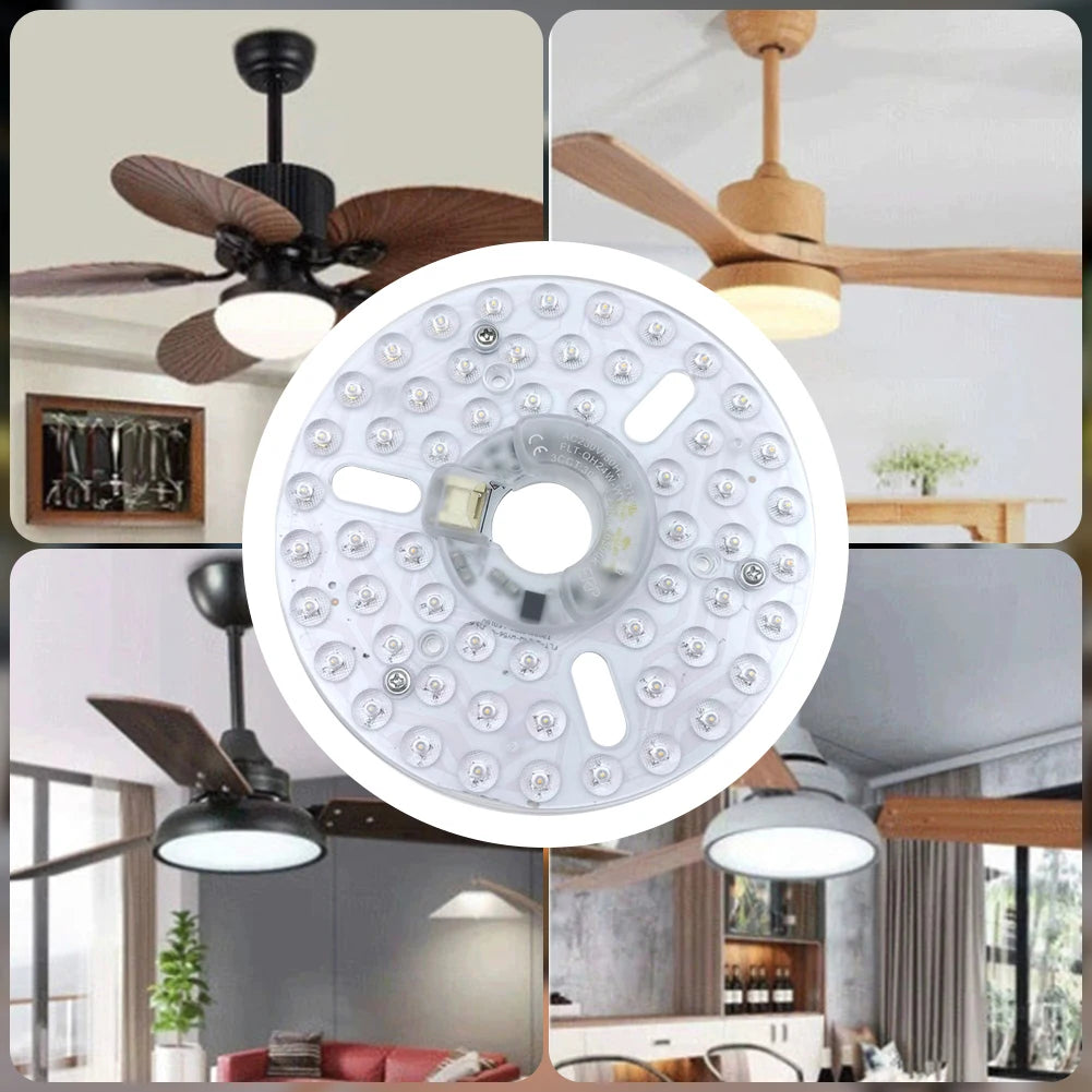 LED Ring Panel Circle Light AC 110V/220V 15/18/24W Replacement Round Ceiling Board Circular Lamp Board Ceiling Fan LED Module