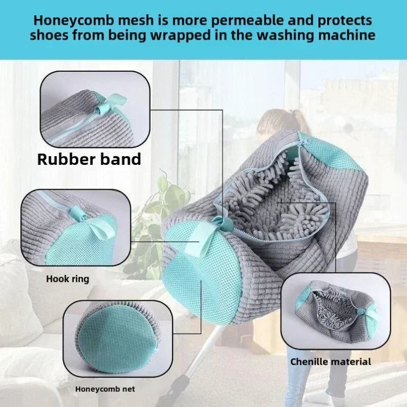 Reusable Plastic Shoe Laundry Bag - Sneaker Cleaning Kit, Ideal for Home Storage and Travel，round for Sneakers and Shoes