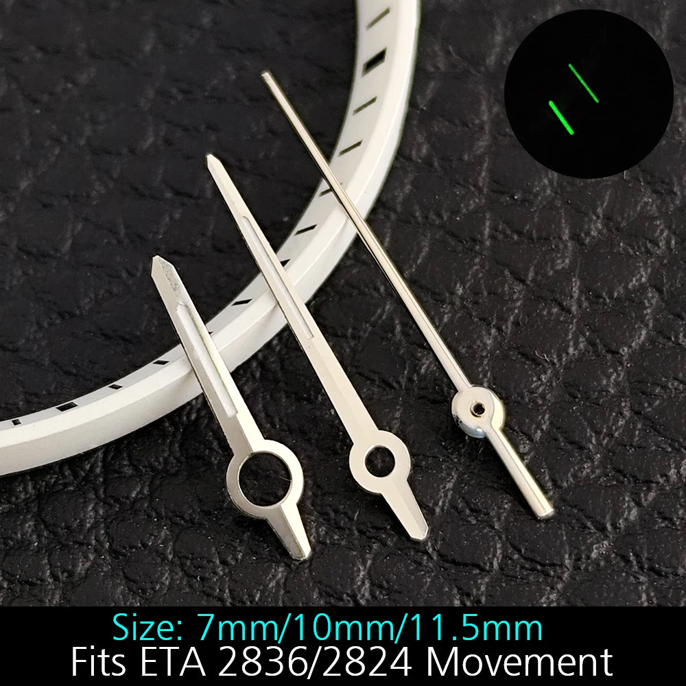 High Quality ETA-Series Hands Green Super Luminous Fits ETA 2824 2892 2836 2834 Movement Watch Accessories Watches For Men
