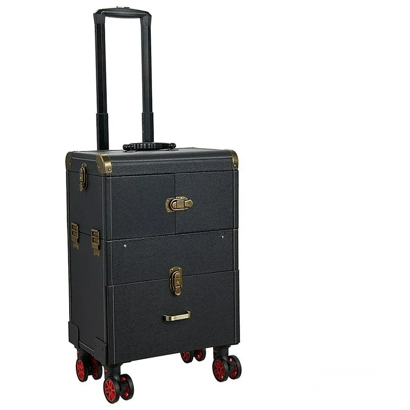 Travel Cosmetic Trolley Case Tattoo Storage Toolbox Multifunctional Makeup Case Professional Beauty and Nail Trolley Luggage