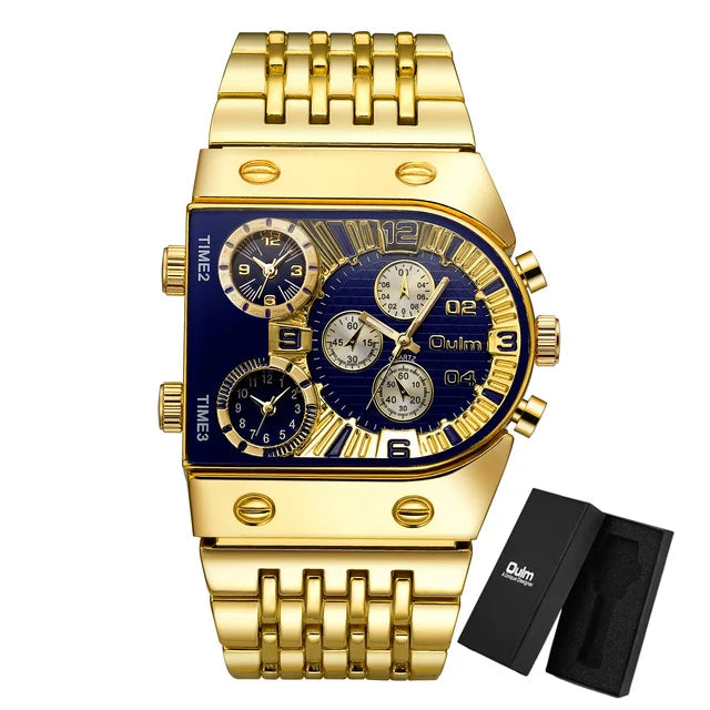 Men's Watches Mens Quartz Casual Leather Strap Wristwatch Sports Man Multi-Time Zone Military Male Watch Clock Relogios