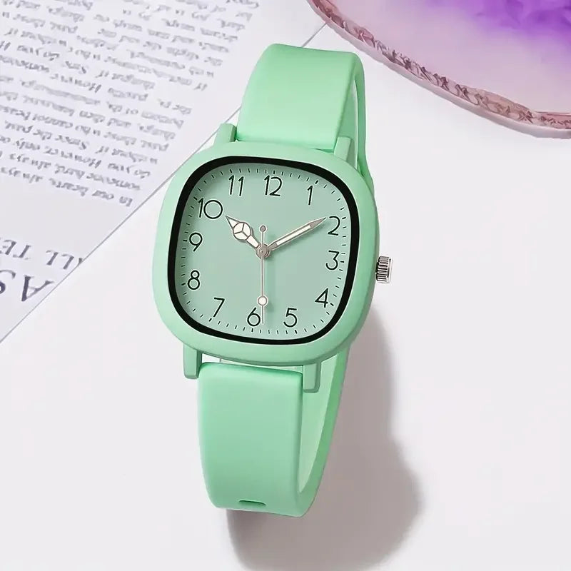 Fashion Candy Color Silicone Band Women Watches Square Dial Ladies Quartz Wristwatch for Girls Clock Reloj Mujer