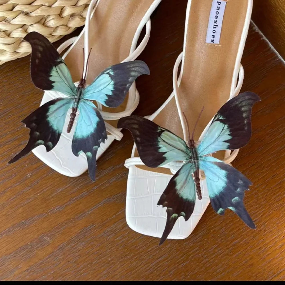 1Pair Thai Fairy Butterfly Flower Shoe Buckles Phalaenopsis Shoe Flower Sandals Sweet Butterfly Orchid Shoe Accessory Shoe Clips