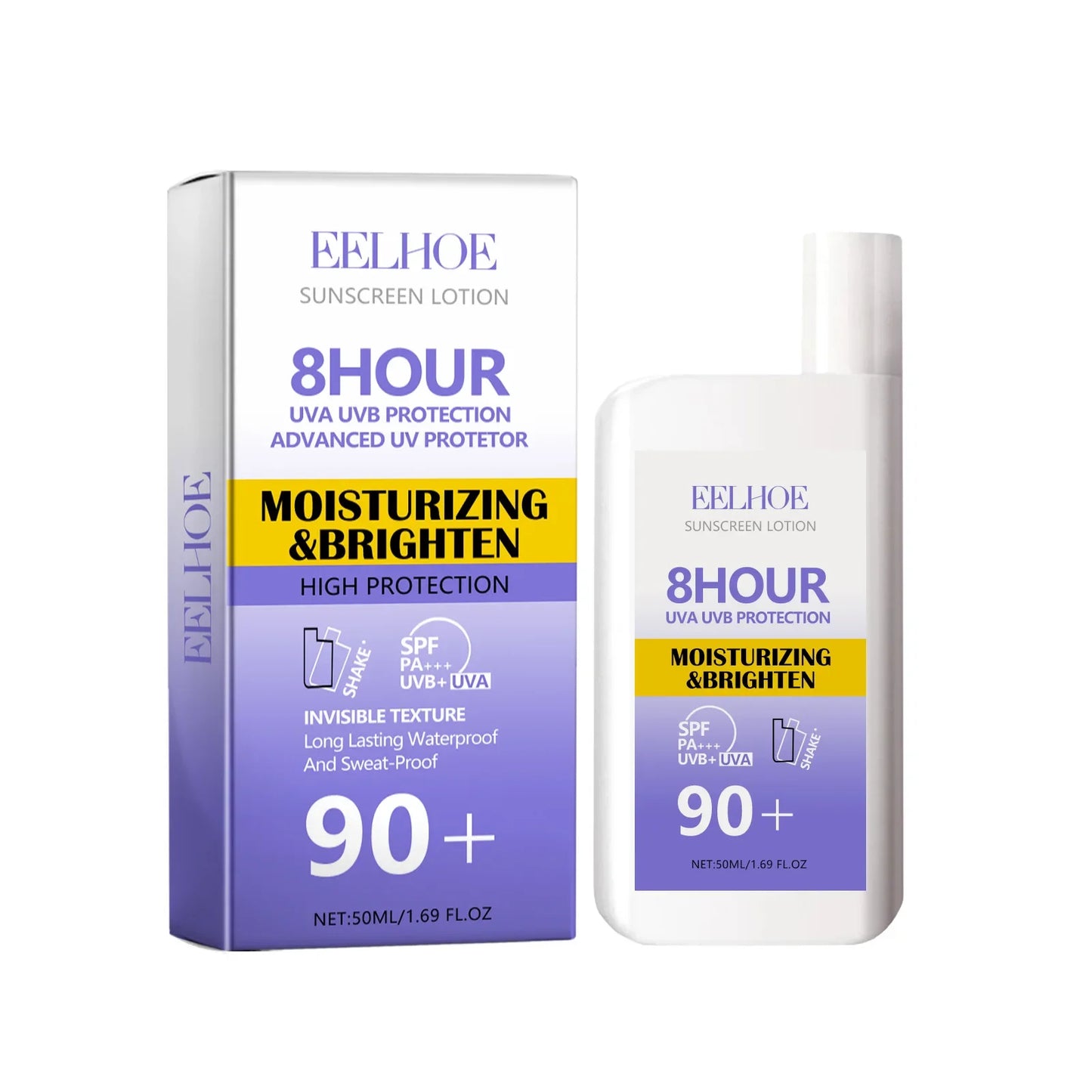 EELHOE Sunscreen SPF 90 Anti UV Isolation Cream Refreshing Waterproof Sweatproof Moisturizing and Protective Cream
