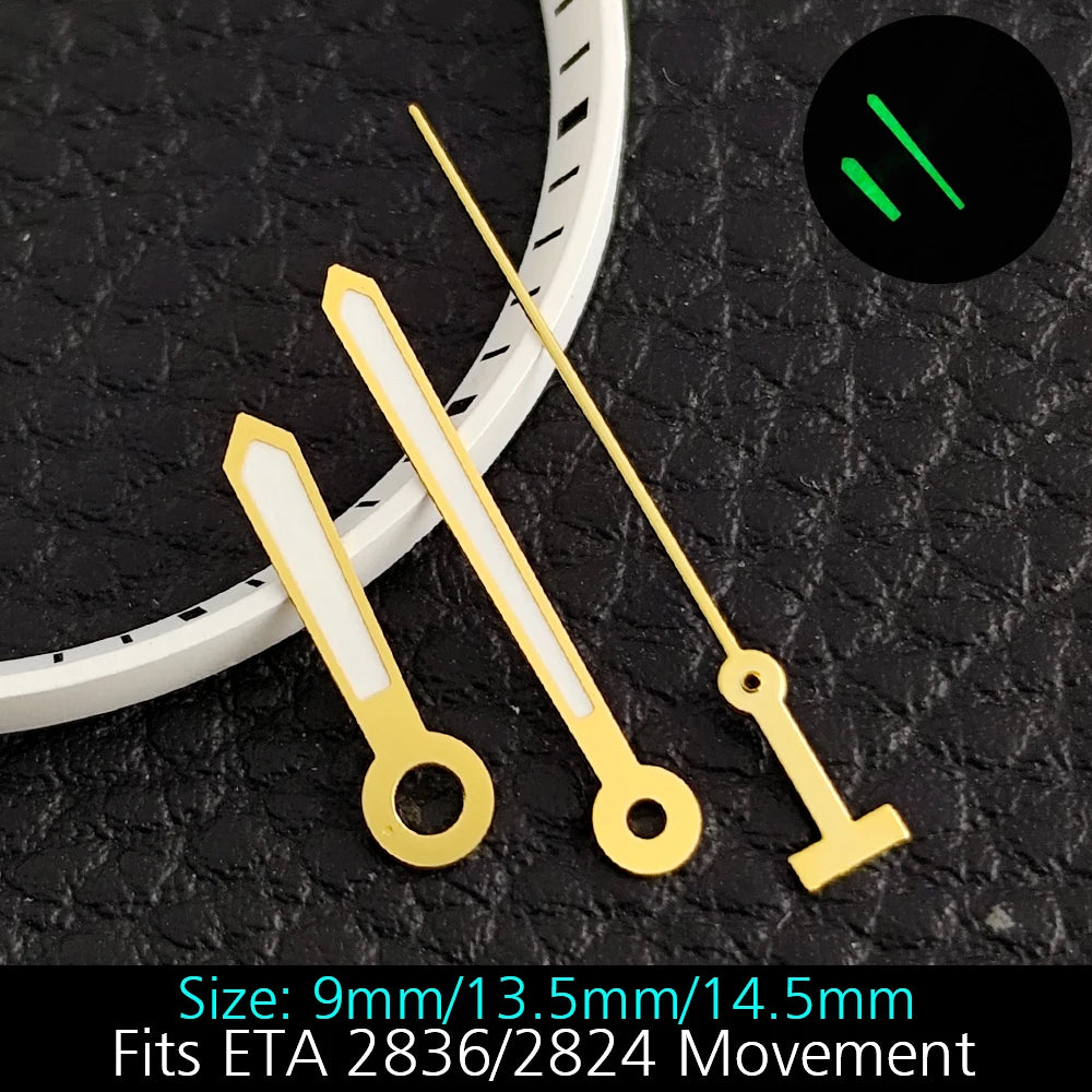 High Quality ETA-Series Hands Green Super Luminous Fits ETA 2824 2892 2836 2834 Movement Watch Accessories Watches For Men