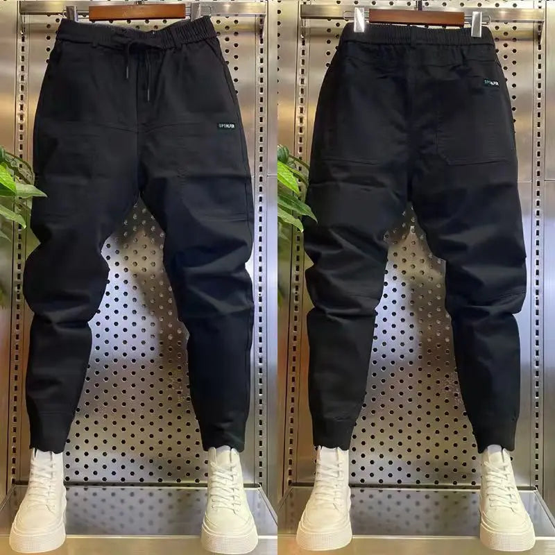 Men's High Stretch Multi-pocket Skinny Cargo Pants Multi-pocket Sweatpants Solid Color Casual Work Outdoor Joggers Trousers