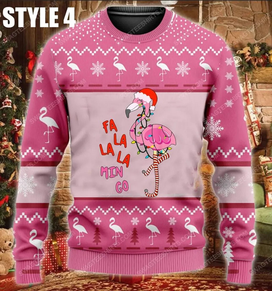 Flamingo Graphic Jumper Sweater For Women Clothes Casual Unisex Christmas Sweaters Autumn Funny Ugly Christmas Sweatshirt Hoodie