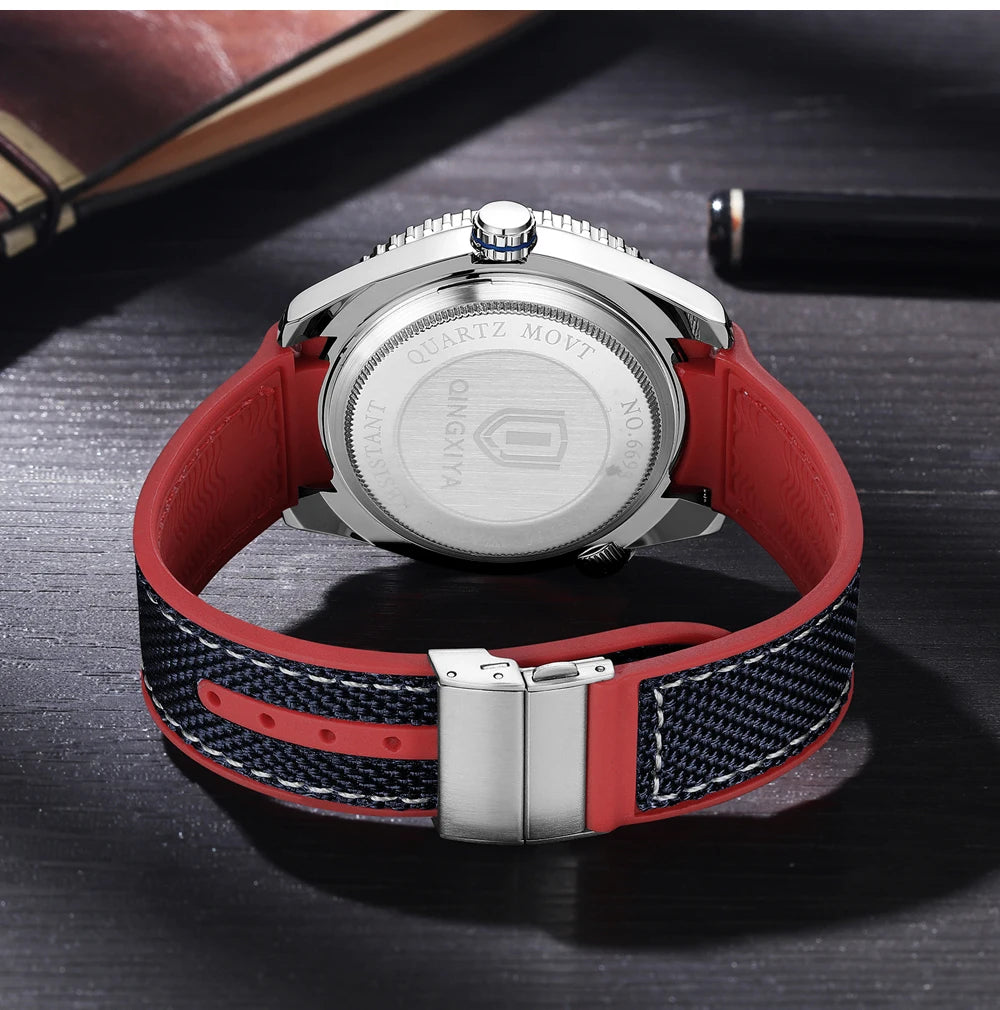 QINGXIYA Sport Quartz Watch Men Fashion Silicone Strap Waterproof Luminous Date Mens Watches Top Brand Luxury Clock Reloj Hombre