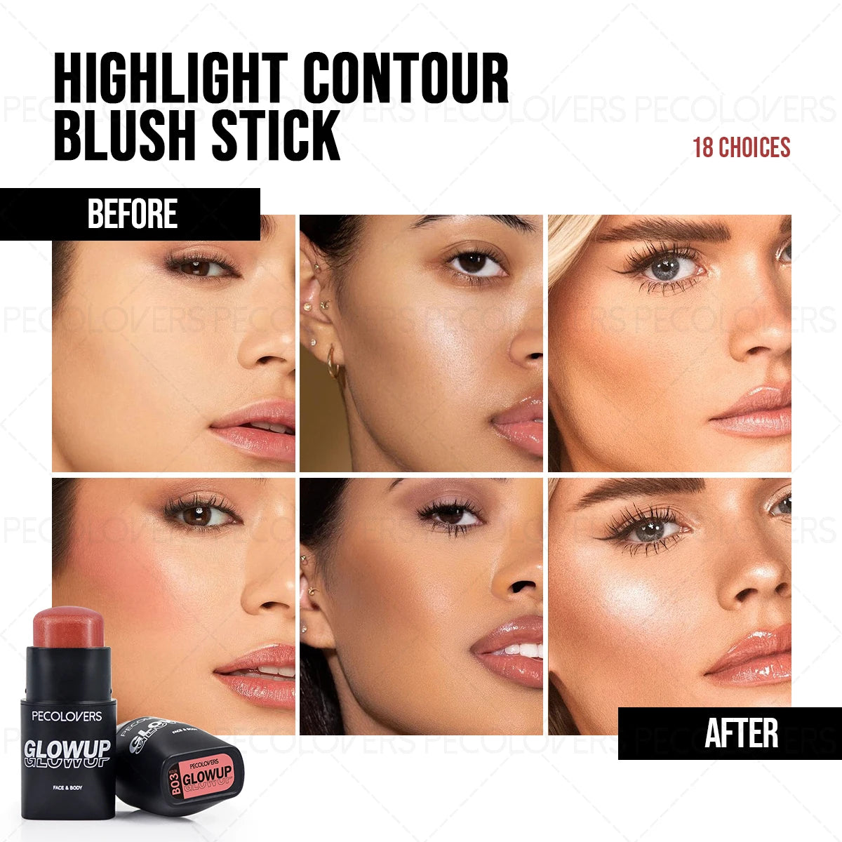 1PC Matte, Brightening, Natural Nude Makeup, High Pigment, Multi-functional Blush Stick, A Must-have Makeup Tool for Everyday