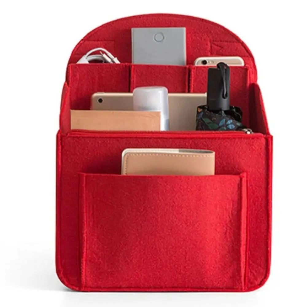 Makeup Organizer Felt Insert Bag for Interior Travel Bag Portable Bag Cosmetic Bags Fit Various Women Backpack Bags