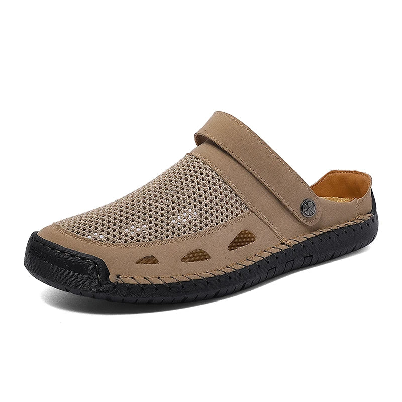 Soft Sole Male Simple Slippers Breathable Mens Summer Sneakers Casual Half Shoes Leisure Walk Half Drag Outdoor Non-Slip Sandals