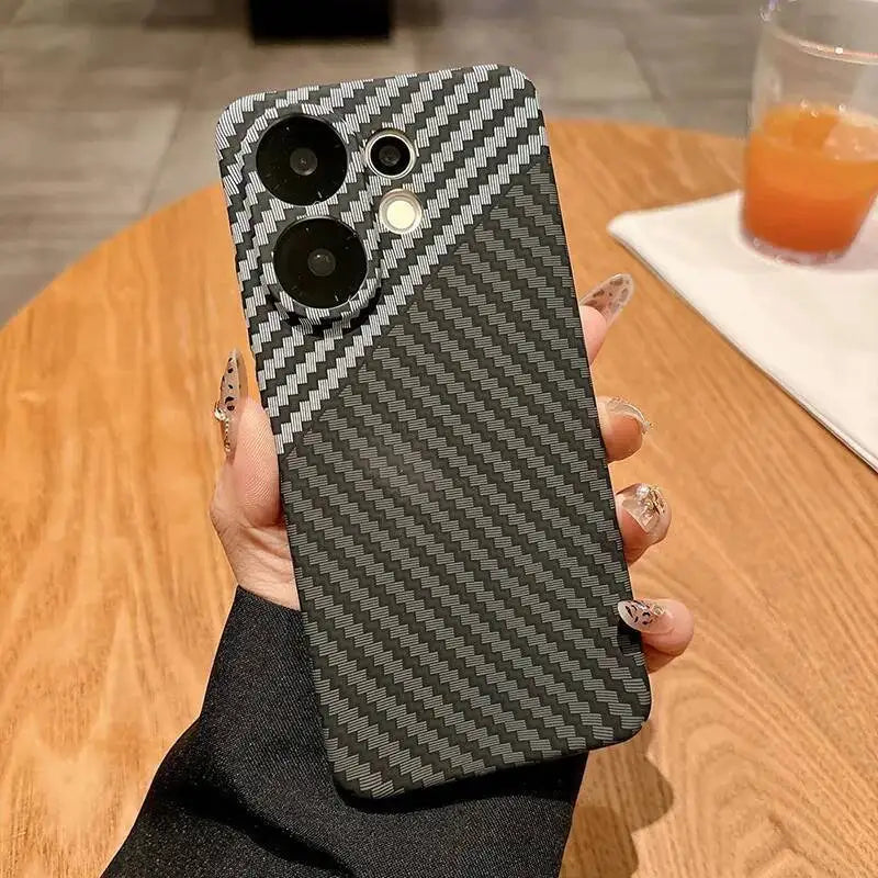 For Vivo X200 FE Case Carbon Fiber Textured Skin Feel Hard pc Back Cover For Vivo X200FE X 200 FE VivoX200 FE Phone Case