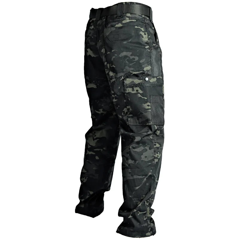 Men's Casual Tactical Pants Multi Pockets Work Trousers Male Outwear Straight Autumn Cargo Pants Spring Wear-resistant Trousers