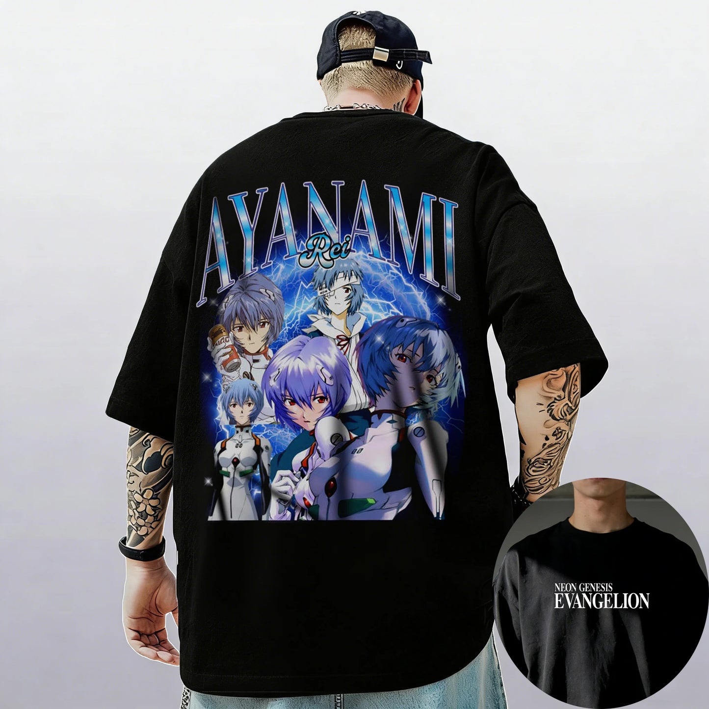 2026 New Neon Genesis Evangelion End of Eva Eye Printed Short Sleeve T-shirt Men's and Women's T-shirt Men's Top Sports T-shirt