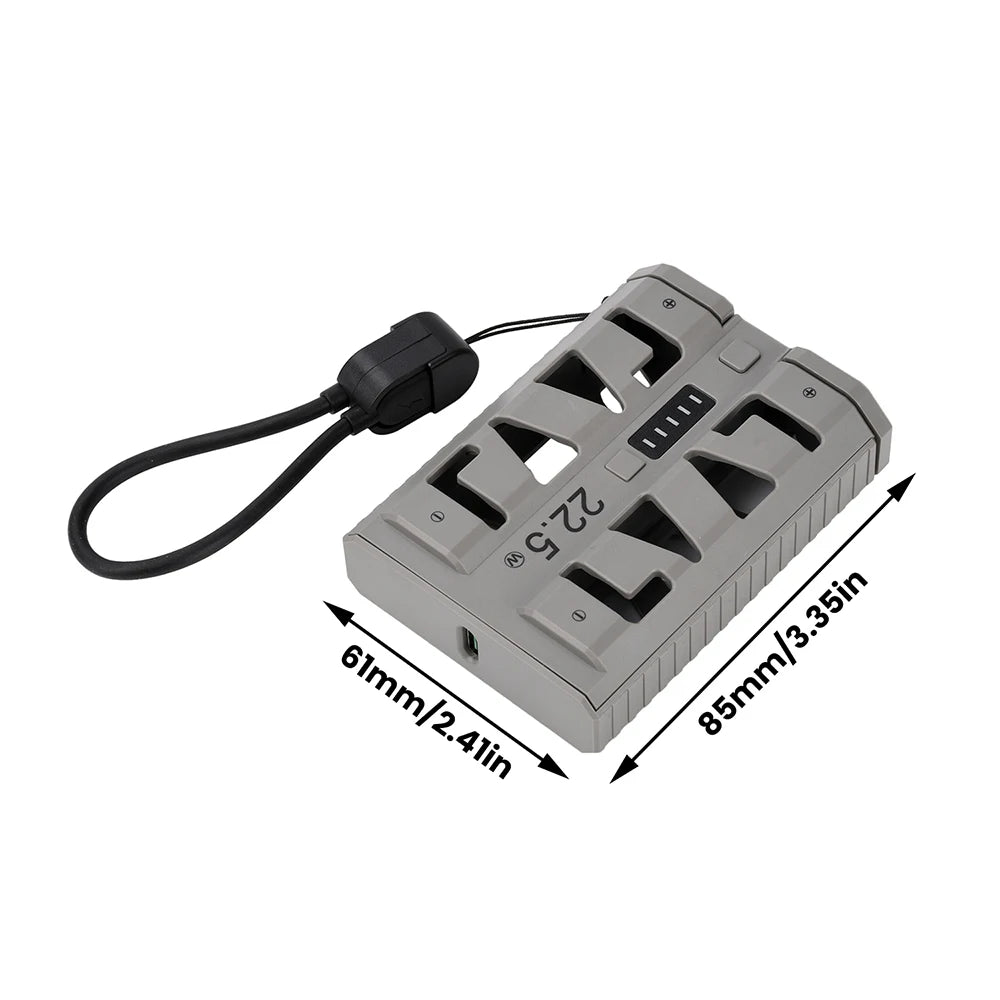 DIY Kit for 2x 21700 Battery Case 22.5W Fast Charging Power Bank Case One-Click Battery Swap Dual Mode Support for Low Current