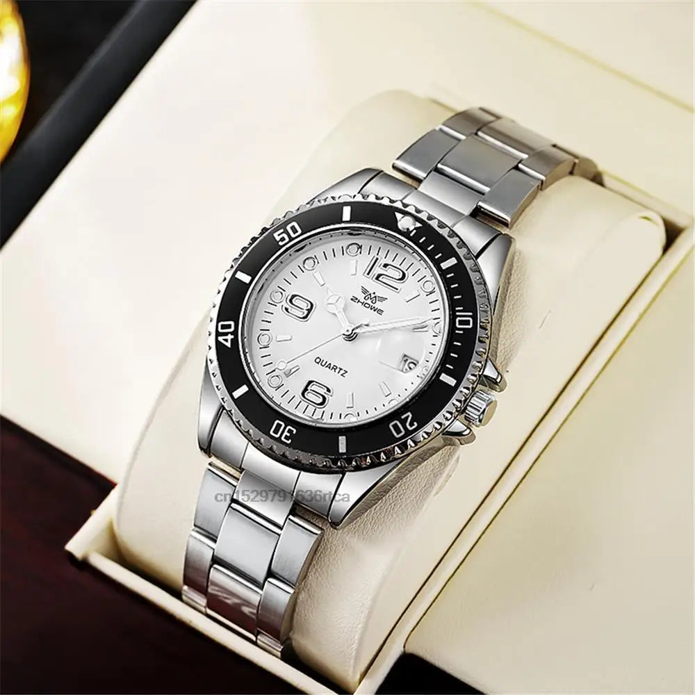Luxury Mens Watches Stainless Steel Business Waterproof Date Quartz Watch Men Fashion 2023 Sport Clock Relogio Masculino