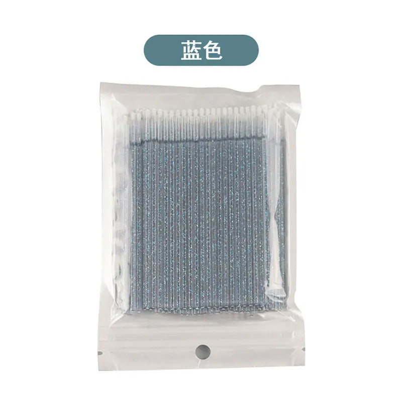 100Pcs Crystal Eyelash Cleaning Brush Lashes Extension Micro Cotton Swab Lash Removing Microbrush Beauty Makeup Tools