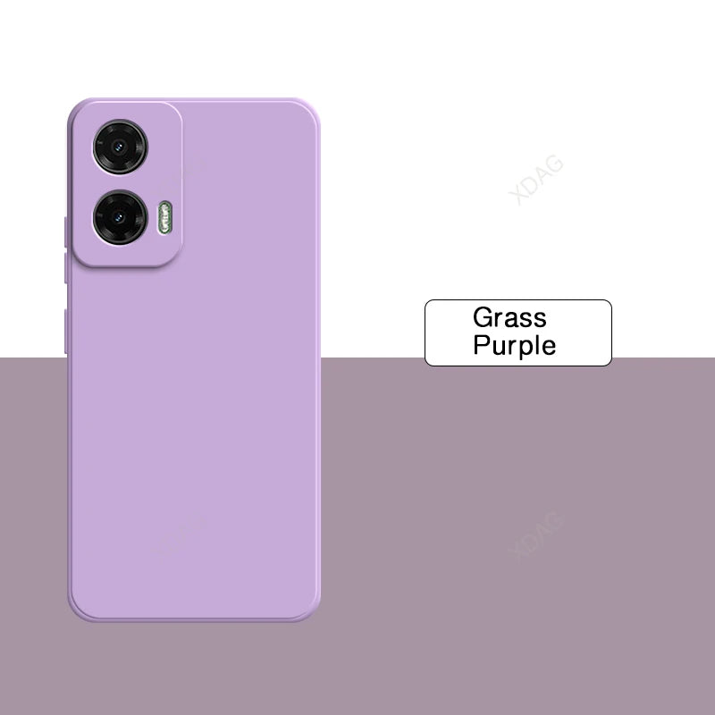 Original Basic Phone Case for Motorola Moto G35 5G Square Liquid Silicone Soft High Qualtiy Internal Flocking Bumper Cover Funda