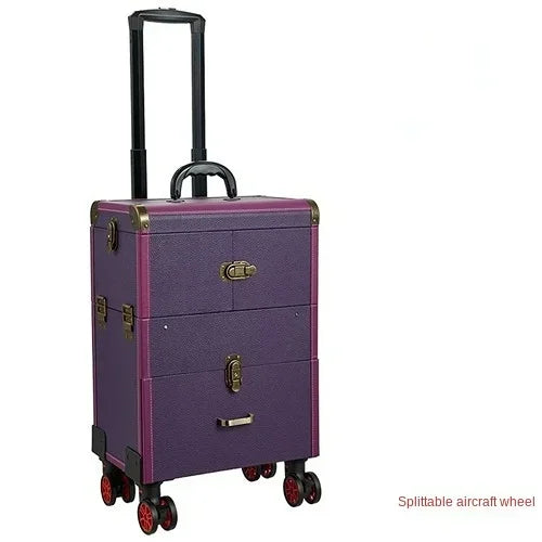 Travel Cosmetic Trolley Case Tattoo Storage Toolbox Multifunctional Makeup Case Professional Beauty and Nail Trolley Luggage