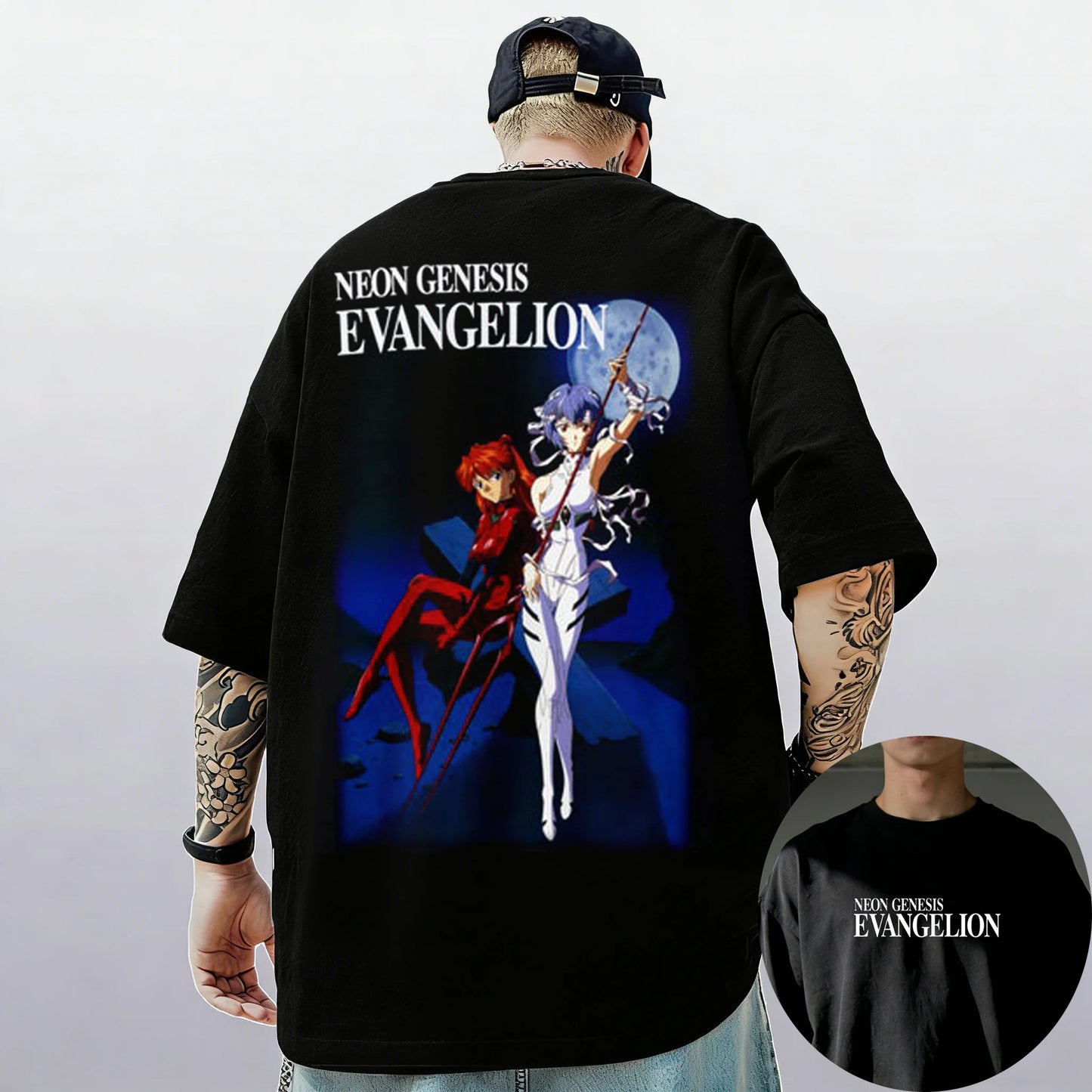 2026 New Neon Genesis Evangelion End of Eva Eye Printed Short Sleeve T-shirt Men's and Women's T-shirt Men's Top Sports T-shirt