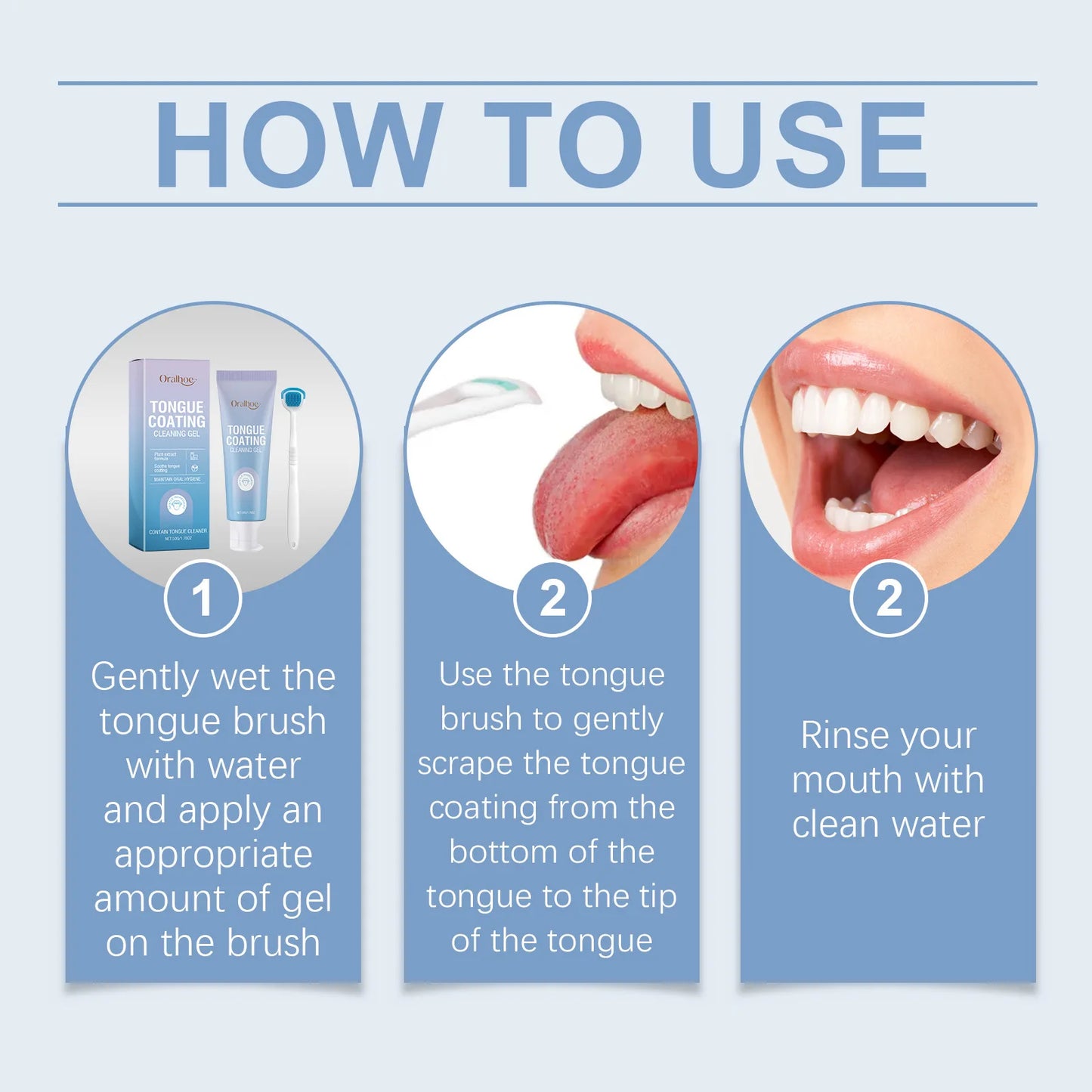 Tongue Cleaning Gel Set Bad Breath Inhibit Oral Bacteria Long Lasting Freshness Home Mouth Odor Eliminator Paste Toothbrush Kit