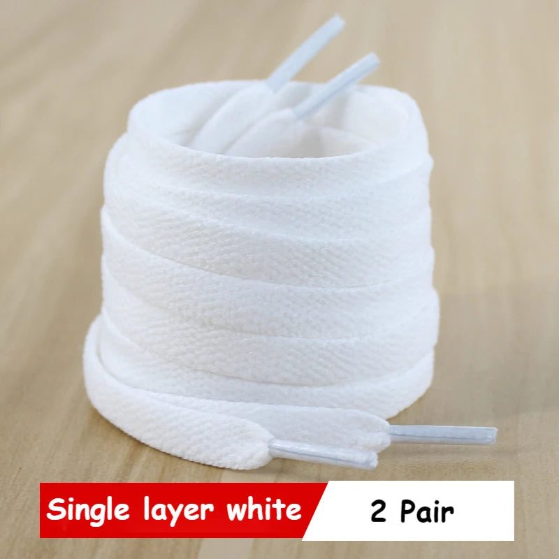 New White Black Flat Shoelaces for Sneakers Laces Shoe Strings Classic Shoe Laces 70/90/100/120/140/160CM High-quality Shoelace