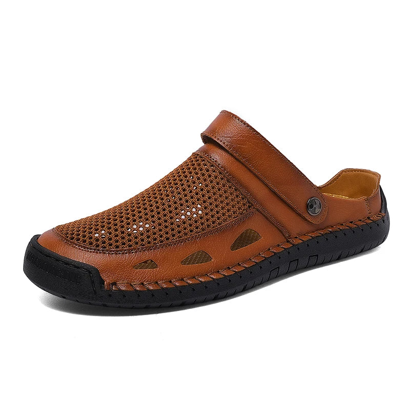 Soft Sole Male Simple Slippers Breathable Mens Summer Sneakers Casual Half Shoes Leisure Walk Half Drag Outdoor Non-Slip Sandals