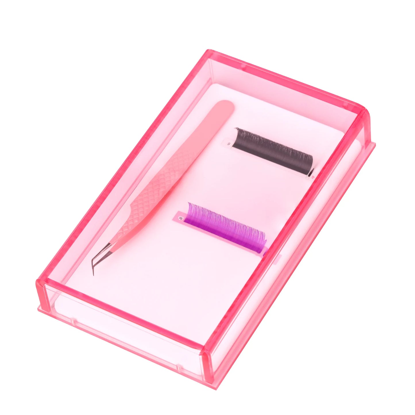 Eyelash Storage Box Single Layer Magnetic Plate Multifunctional Organizer Acrylic Pallet Lash Holder False Eyelashes Makeup Tool