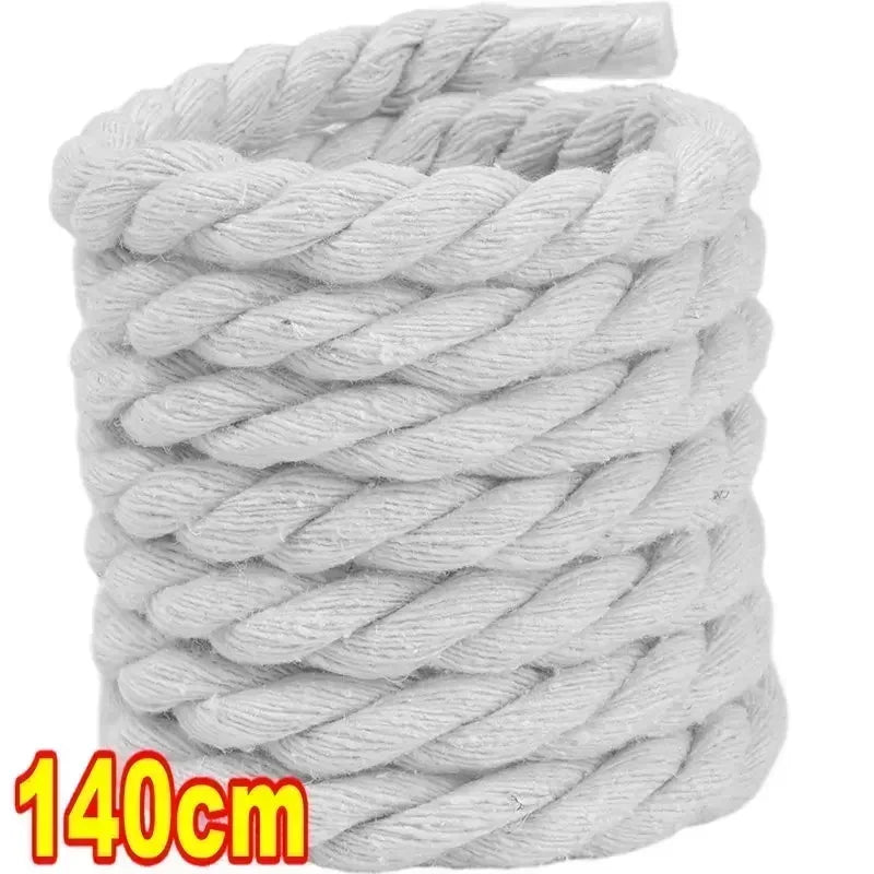 2PCS 120-160CM Thick Cotton Line Weaving Twisted Rope Bold Shoelaces Women Men Sneakers Low-top Canvas Shoe Laces Strings