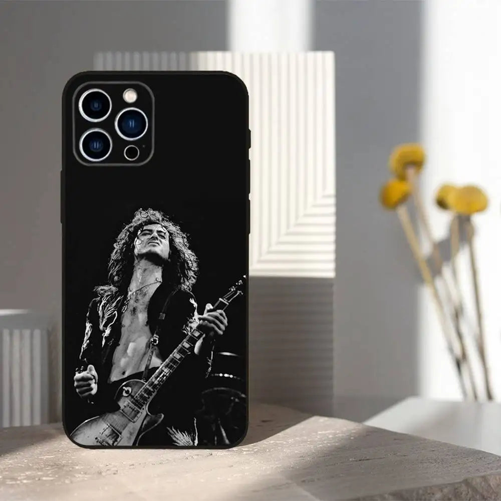 Hot L-Led Z-Zeppelins Band Phone Case For iPhone 16,15,14,13,12,11 Plus,Pro Max,XS,X,XR,SE,Mini,8,7,Soft Silicone Black Cover